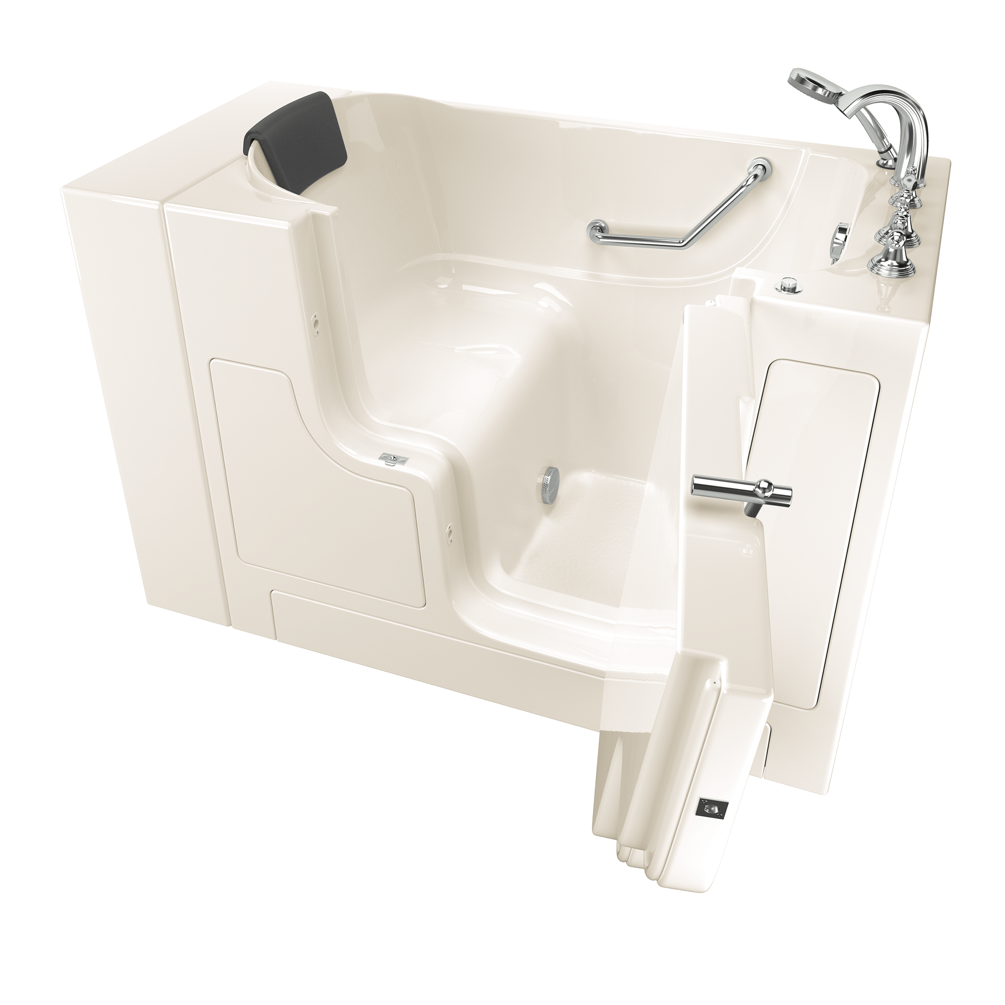 Gelcoat Premium Series 30 x 52  Inch Walk in Tub With Soaker System   Right Hand Drain With Faucet WIB LINEN